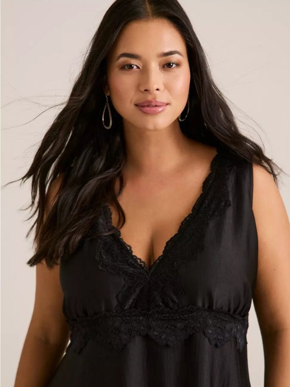 Festi Lace Trim Maxi Dress black SO ELEGANT! 1X 2x 3x 4x - Picture 3 of 4